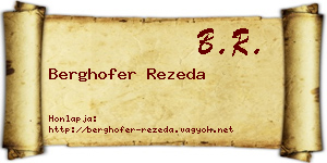 Berghofer Rezeda névjegykártya